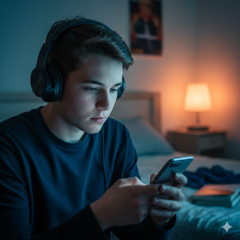 Adolescente con pantalla